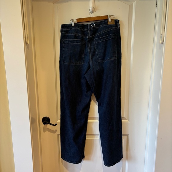 American Eagle Super High Rise Baggy Wide Leg Jeans Sz 18 Long - Picture 4 of 7